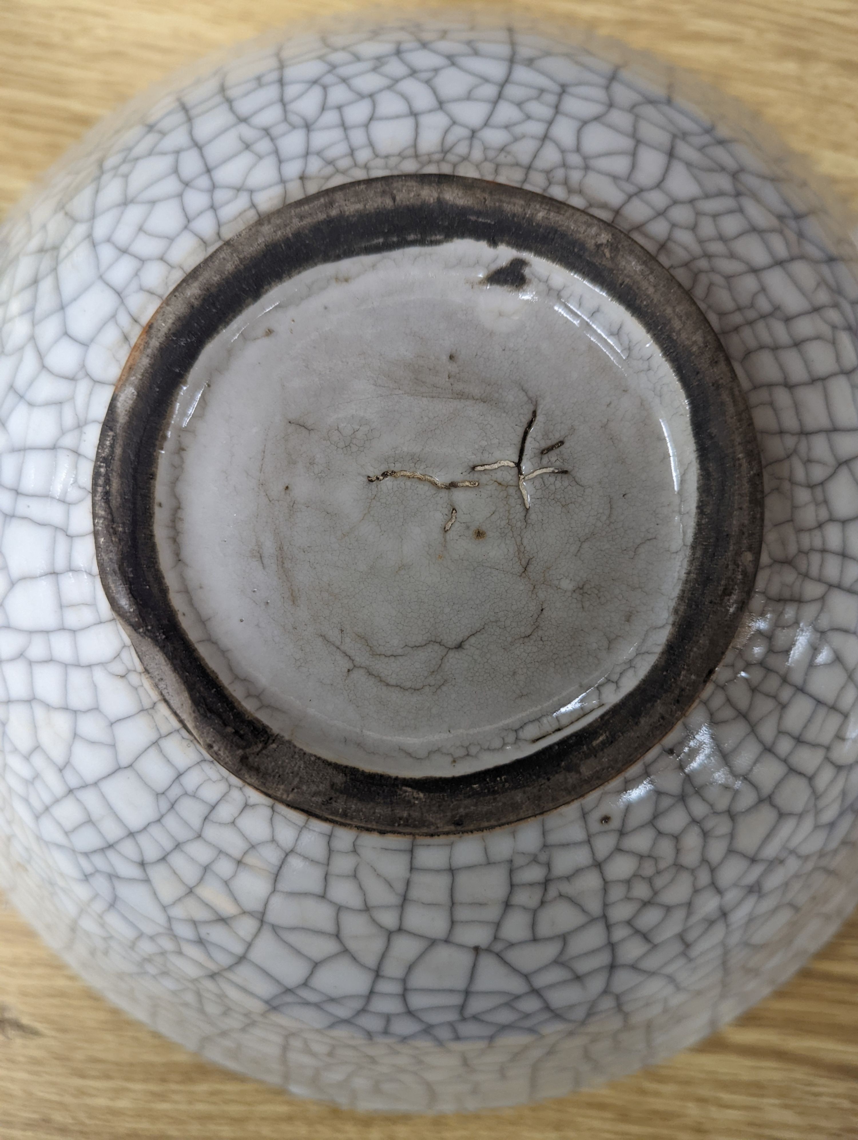 A Chinese crackle glaze bowl - 27cm diameter